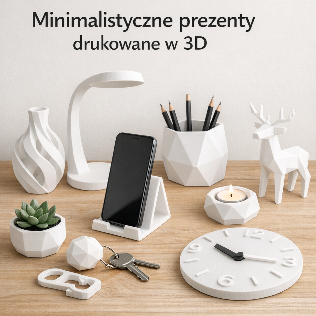 minimalistyczne prezenty drukowane w 3D